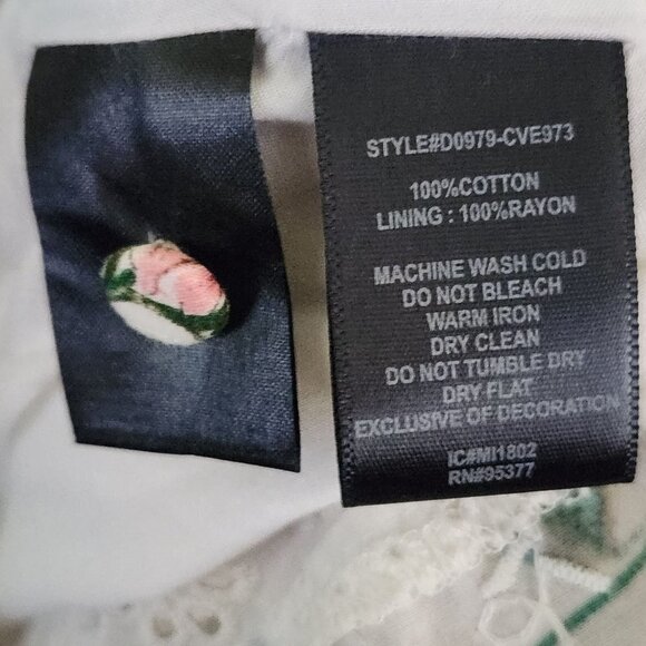 Sanctuary NWOT Botanica Floral White Ellie Bohem Eyelet Mini Dress Size XL - Picture 11 of 11